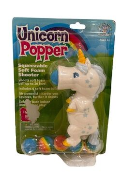 NEW Hog Wild Unicorn Popper Squeezable Soft Foam Shooter Toy